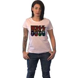 Kiss Ladies T-Shirt/Logo Faces & Icons (XX-Large)