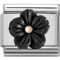 Nomination Composable Classic Flower Charm - Silver/Black