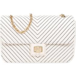 Furla Pop Star small white leather crossbody bag with flap, White