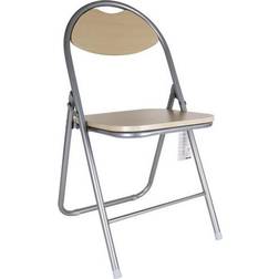 Confortime Folding Chair Wood Metal Steel Grey (44 x 4 x 80 cm)