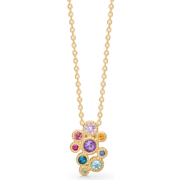Mads Z Luxury Rainbow Pendant Necklace - Gold/Multicolour