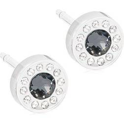 Blomdahl Earplugs Earrings - Silver/Black/Transparent