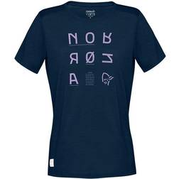 Norrøna Women's Svalbard Wool T-Shirt Indigo Night/Violet Tulle