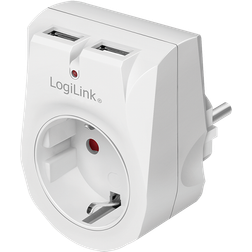 LogiLink Socket adapter 1x CEE 7/3 2x USB-A