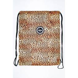 Hype Leopard Drawstring Bag (One Size) (Beige/Brown)