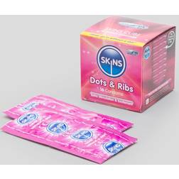 Skins Dots & Ribs Kondomer 16 st Klar