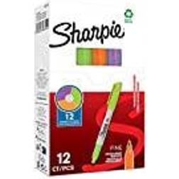 Sharpie Permanent Marker Fine 12-Tuck Assorted Colours (Lime/Orange/Bo