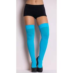 Leg Avenue Neon Blue Thigh High Stockings Blue One-Size