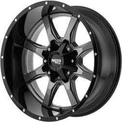 Moto Metal MO970, 18x10 Wheel with 5 on 5 and 5 on 5.5 Bolt Pattern Gloss Gray Center with Gloss Black Lip MO97081035424N