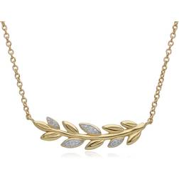O Leaf Diamond Necklace in 9ct