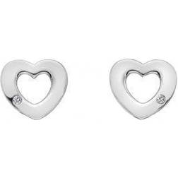 Hot Diamonds Amulets Heart Earrings - Silver/Transparent