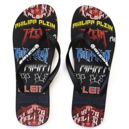 Philipp Plein Mens PP Logo Flip Flops
