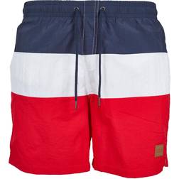 Urban Classics Color Block Swimshorts - Firered/Navy/White