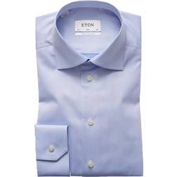Eton Light Signature Twill Shirt Extra Long Sleeves Slim Fit Mand Langærmede Skjorter Ensfarvet hos Magasin Lyseblå