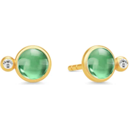 Julie Sandlau Prime Ear Studs - Gold/Green Amethyst/Transparent