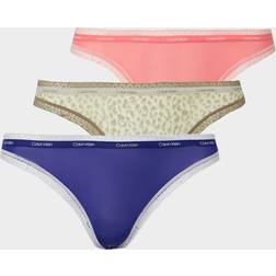 Calvin Klein 3-pack Bottoms Up Refresh Bikinis Blue/Pink