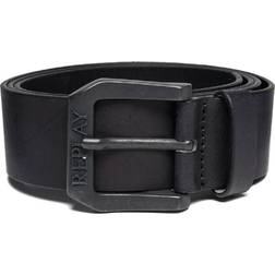 Replay Brushed Leather Belt - Black