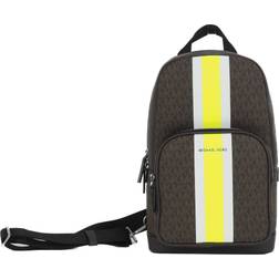 Michael Kors Cooper Medium Slingpack - Brown Signature/Neon Stripe