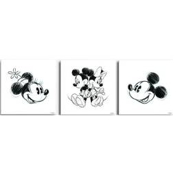 Disney Canvastavla Mickey Minnie Sketch 3-Delad Tavla