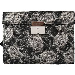 Dolce & Gabbana Women's Silver Jacquard Briefcase Bag Black VAS9866