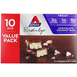 Atkins Treat Endulge Bars Value Pack Chocolate Coconut 10 Bars