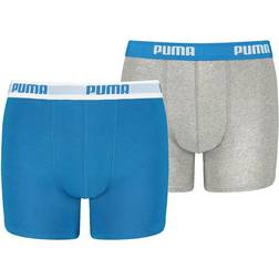 Puma Boy's Basic Boxer 2 Pack - Blue/Grey (935454-02)