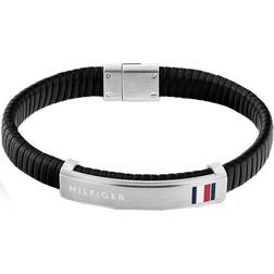 Tommy Hilfiger Magnetic Braided Leather Bracelet - Silver/Black