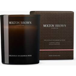Molton Brown Delicious Rhubarb & Rose Scented Signature Candle, 190g Doftljus