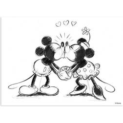 Disney Canvastavla Mickey&Minnie Kissing Tavla