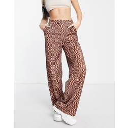 Missguided Checkerboard Satin Trousers