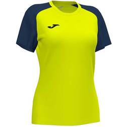 Joma T-shirt Short Sleeve Woman Academy IV - Fluorescent Yellow/Navy Blue
