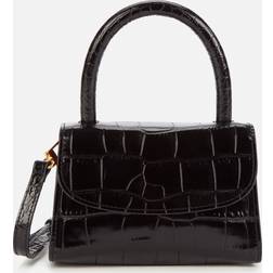 BY FAR Women's Mini Croco Top Handle Bag Black