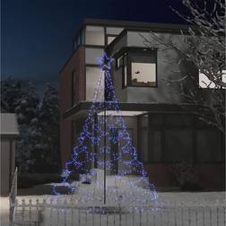 med metallstång 500 LEDs blå 3 m Julgran