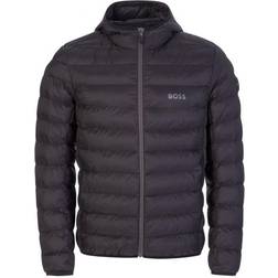 HUGO BOSS Water Repellent Puffer Jacket with Branded Trims - Black