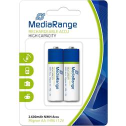 MediaRange Rechargeable NiMH Accus Mignon AA Compatible 2-pack