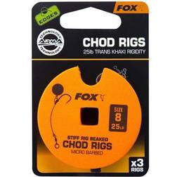 Fox Edge Armapoint Stiff Rig Beaked Chod Rigs 3-pack 30lb Sz 4 Standard