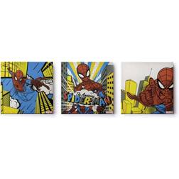 Disney Canvastavlor set av 3 Marvel Spiderman Retro 3x 30x30