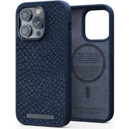 Njord byELEMENTS Salm.Leather Magsafe Case iPhone 14 Pro blue