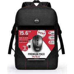 PORT Designs 14-15.6" Premium Backpack Pack with Wireless USB Mouse /501901