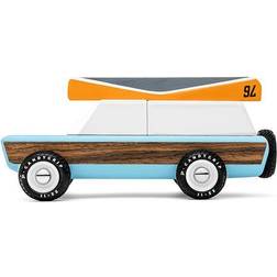 Candylab Toys Wooden Cars, Pioneer Model With Canoe, Modern Vintage Style
