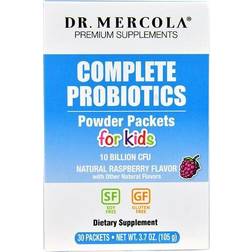 Dr. Mercola Complete Probiotics Powder Packets for Kids Natural Raspberry 10 billion CFU 30 Packets
