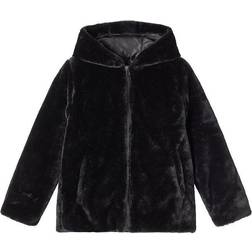 Name It Mini Faux Fur Jacket - Black