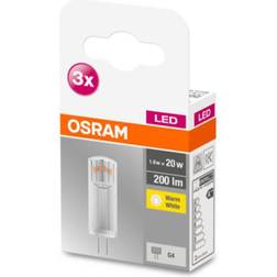Osram LED-stiftlampa G4 1,8 W 2 700 K klar 3-pack