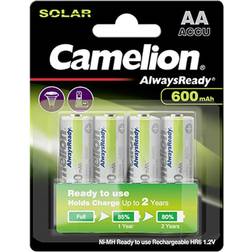 Camelion AlwaysReady Solar Laddbart batteri AA (R6) NiMH 600 mAh 1.2 V 4 st