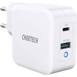 Choetech Väggladdare USB-A Till USB-C 65W Vit