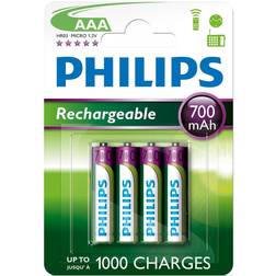Philips R03B4A70/10 4st Laddningsbara Batterier AAA MULTILIFE NiMH/1,2V/700 mAh
