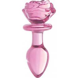 Shots Toys Glass Medium Anal Plug Pink Rose