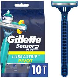 Gillette Sensor 2 Plus, Pivoting Head, Disposable Razors, 10 Count