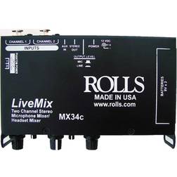 Rolls MX34C LiveMix 2 Channel Microphone Mixer