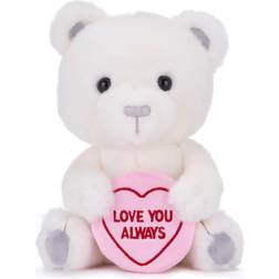 Posh Paws 37766 Swizzles Hearts Bronte Bear, 'Love You Always' 23 cm (9-tum) mjuk leksak, vit